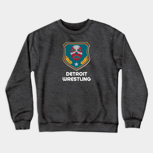 Detroit Wrestling "A Dark Era Turquoise" Crewneck Sweatshirt by DDT Shirts